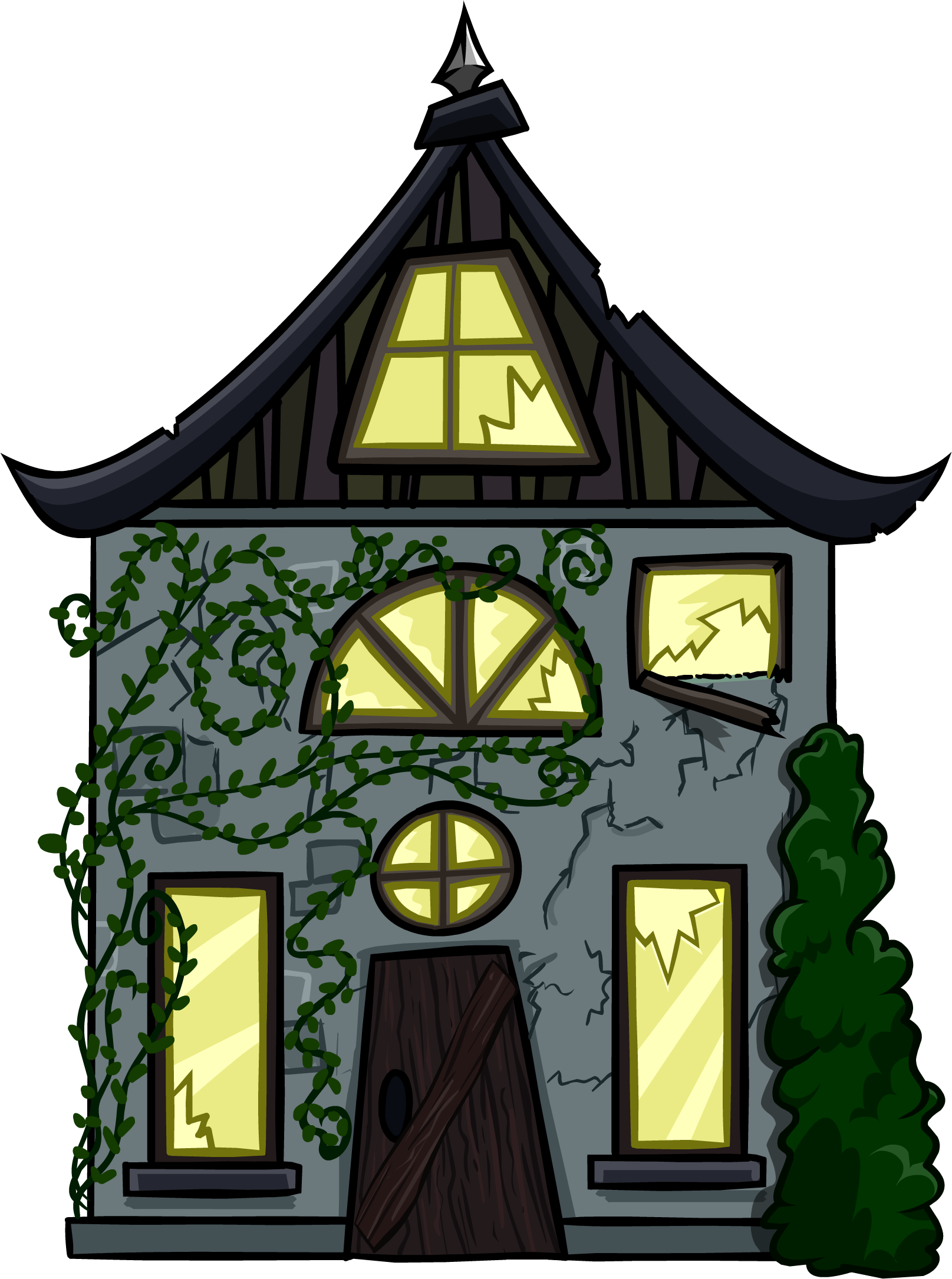 Creepy Cottage Cut-out - Club Penguin Building Png (1615x2170), Png Download