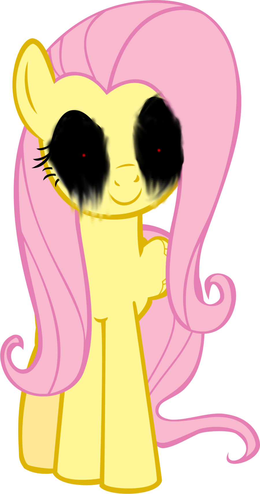Xxevilkillaxx1, Creepy, Fluttershy, Grimdark, Simple - Fluttershy Heart (900x1709), Png Download