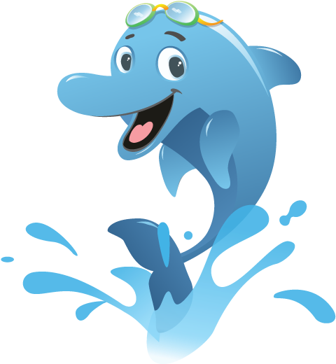 Junior Dolphins - Dolphin Swimming Clipart (488x543), Png Download