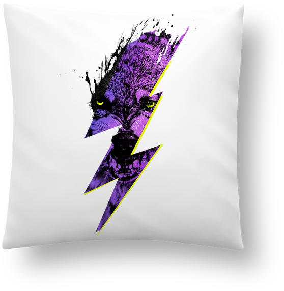 Cushion Synthetic Soft 45 X 45 Cm Thunderwolf By Robertfarkas - Wölfe Fleecedecke Thunderwolf Von Juniqe - Design Wohndecke (690x850), Png Download