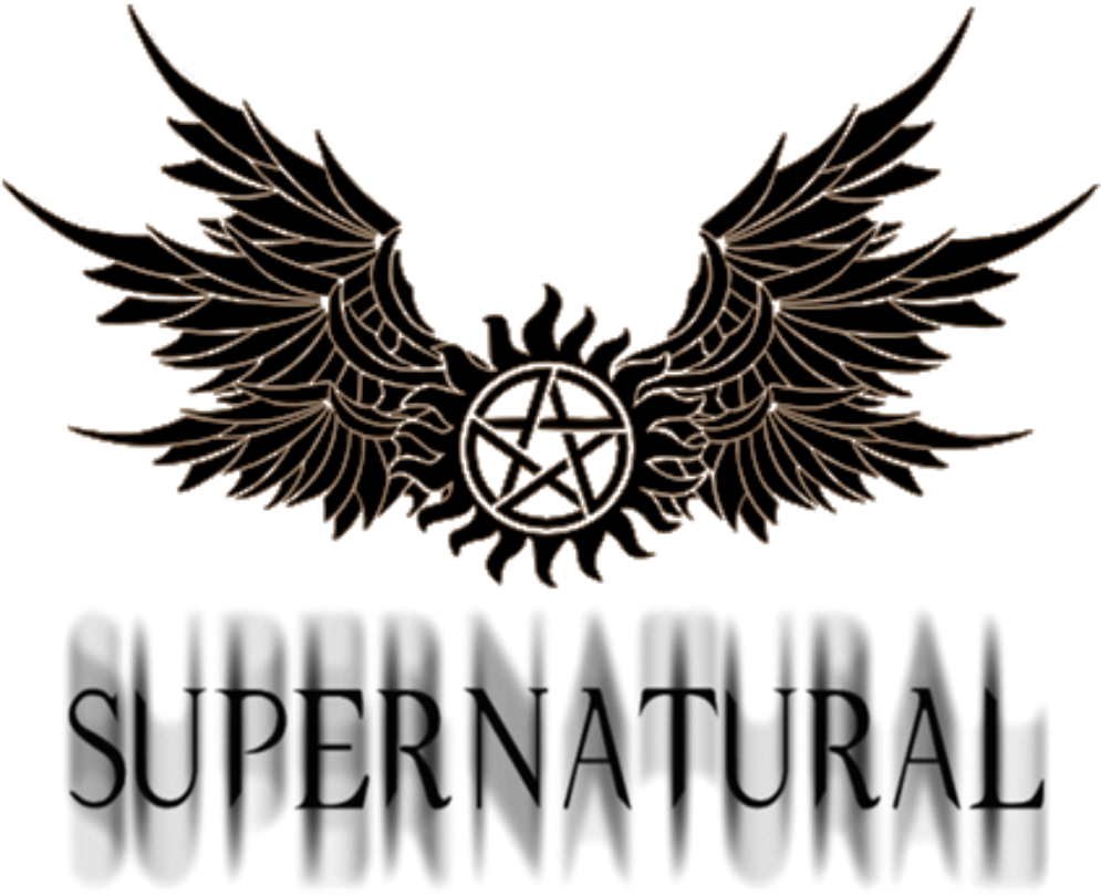 Supernatural Sobrenatural Terror Horror Logo Logotipo - Supernatural Tattoo Wings (1080x926), Png Download
