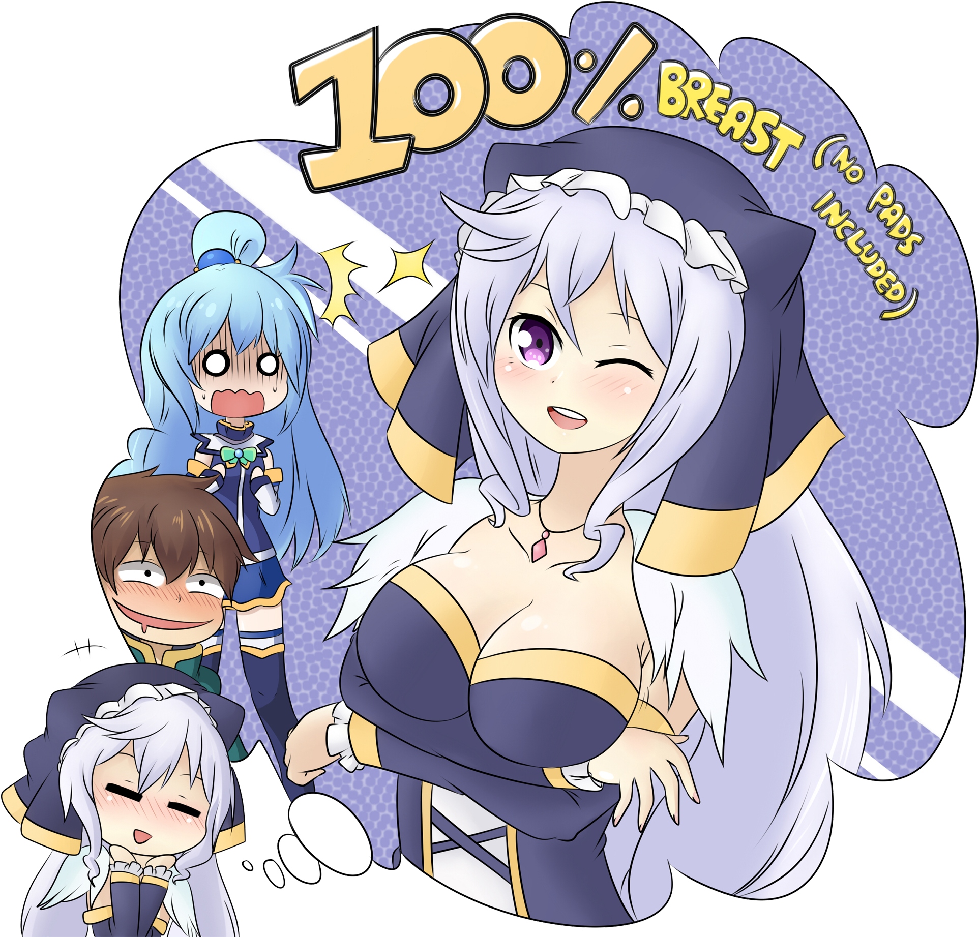 Permalink - Konosuba Kazuma X Eris (2000x1876), Png Download