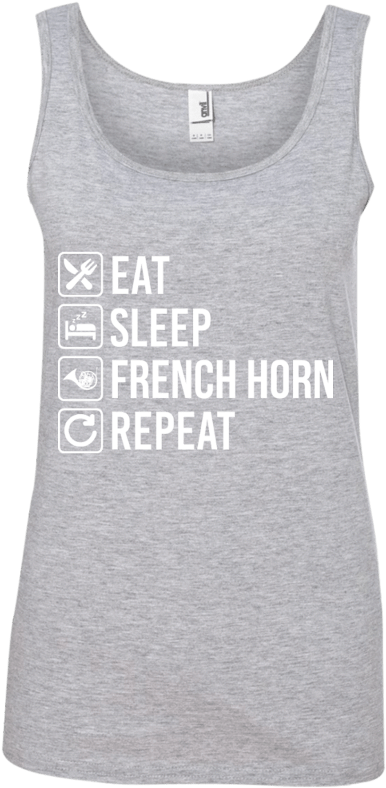 French Horn Eat Sleep Repeat Ladies' 100% Ringspun - Ballet Ballerina Eat Sleep Repeat Long Sleeve Tees (1155x1155), Png Download