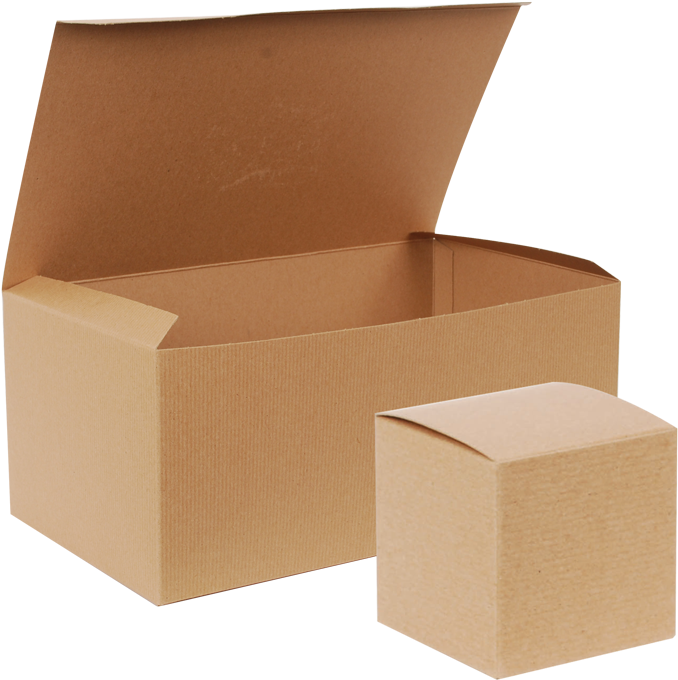 Natural Kraft One Piece Gift Boxes - Kraft Boxes Png (700x700), Png Download