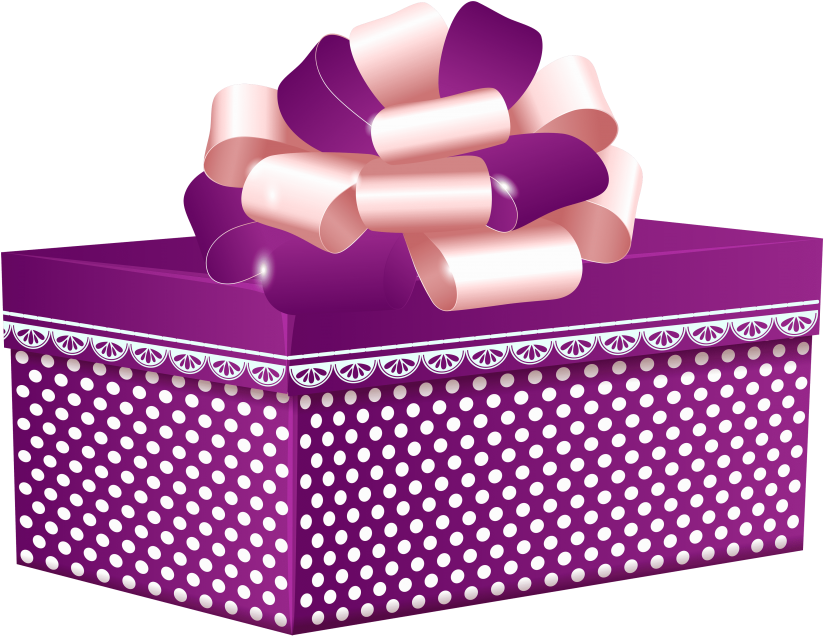 Free Png Purple Dotted Gift Box Png Images Transparent - Purple Gift Box Transparent (850x654), Png Download