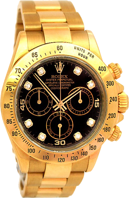 Rolex Daytona 116523 Black Diamond Dial Steel Watch (413x632), Png Download