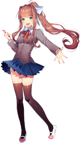 Doki Doki Literature Club - Doki Doki Literature Club Monika (583x1055), Png Download
