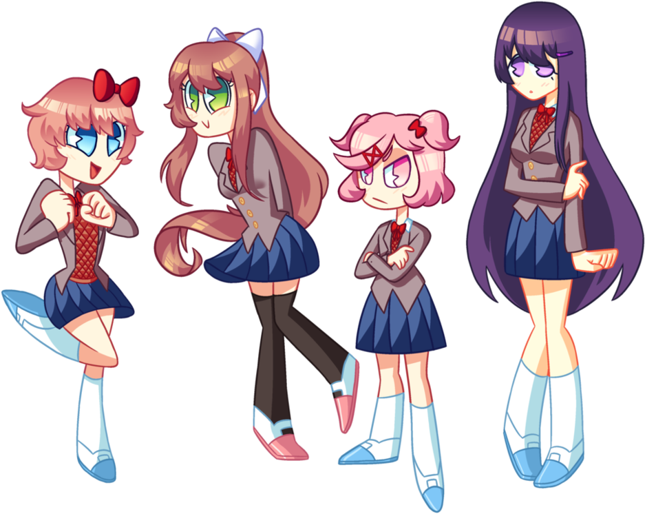 Doki Doki Literature Club By Davidark Thegunter - Doki Doki Literature Club Base (987x810), Png Download