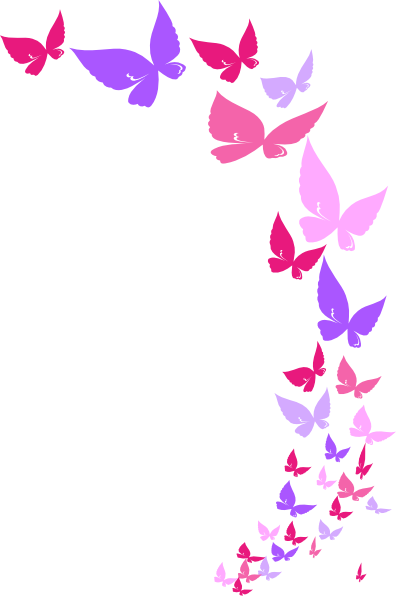 Butterflies Clipart Png (396x596), Png Download