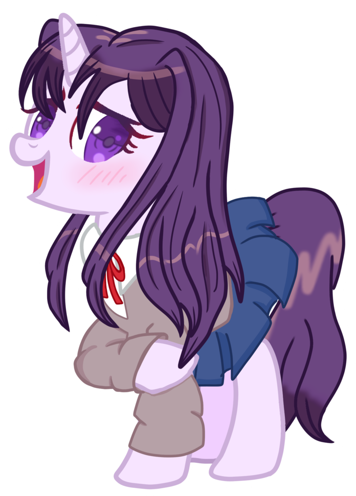 Ponytaku, Blushing, Clothes, Doki Doki Literature Club, - My Little Pony Ddlc (728x1024), Png Download