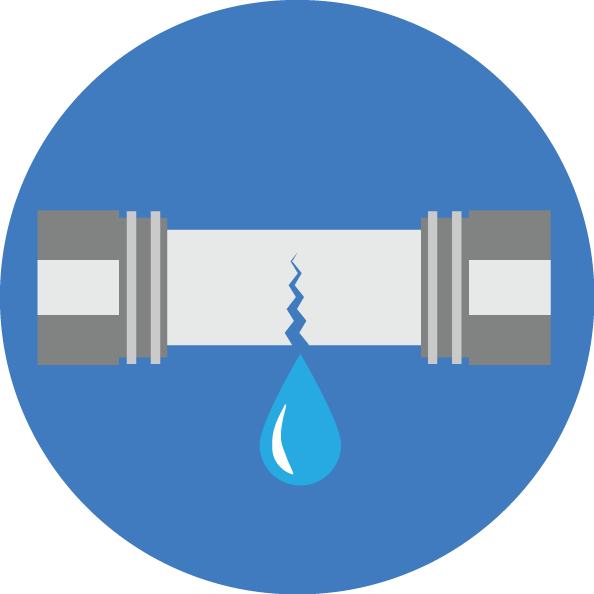 Detect And Locate All Water Leaks That May Occur In - Water Leak Icon Png (594x594), Png Download