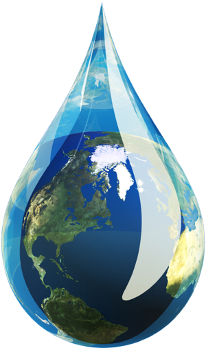 South Florida Leak Detection - Water Droplet Earth (450x550), Png Download