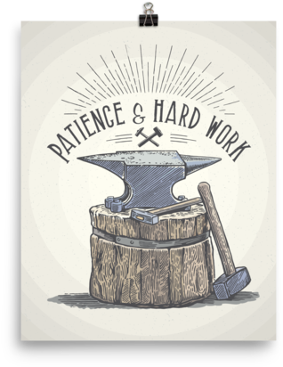 Anvil Patience And Hard Work (600x600), Png Download