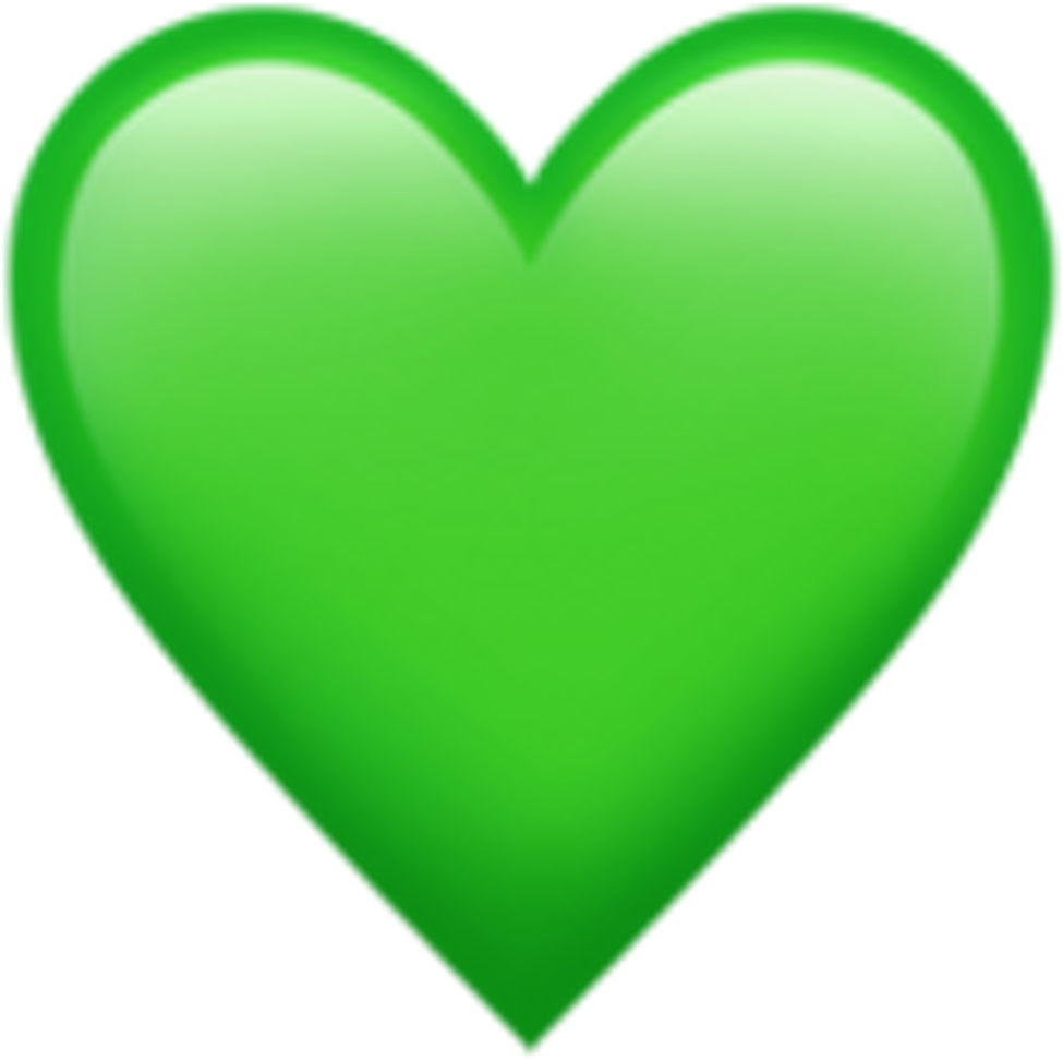 Iphone Emoji Heart Green Clip Transparent Library - Green Heart Emoji (1024x1024), Png Download