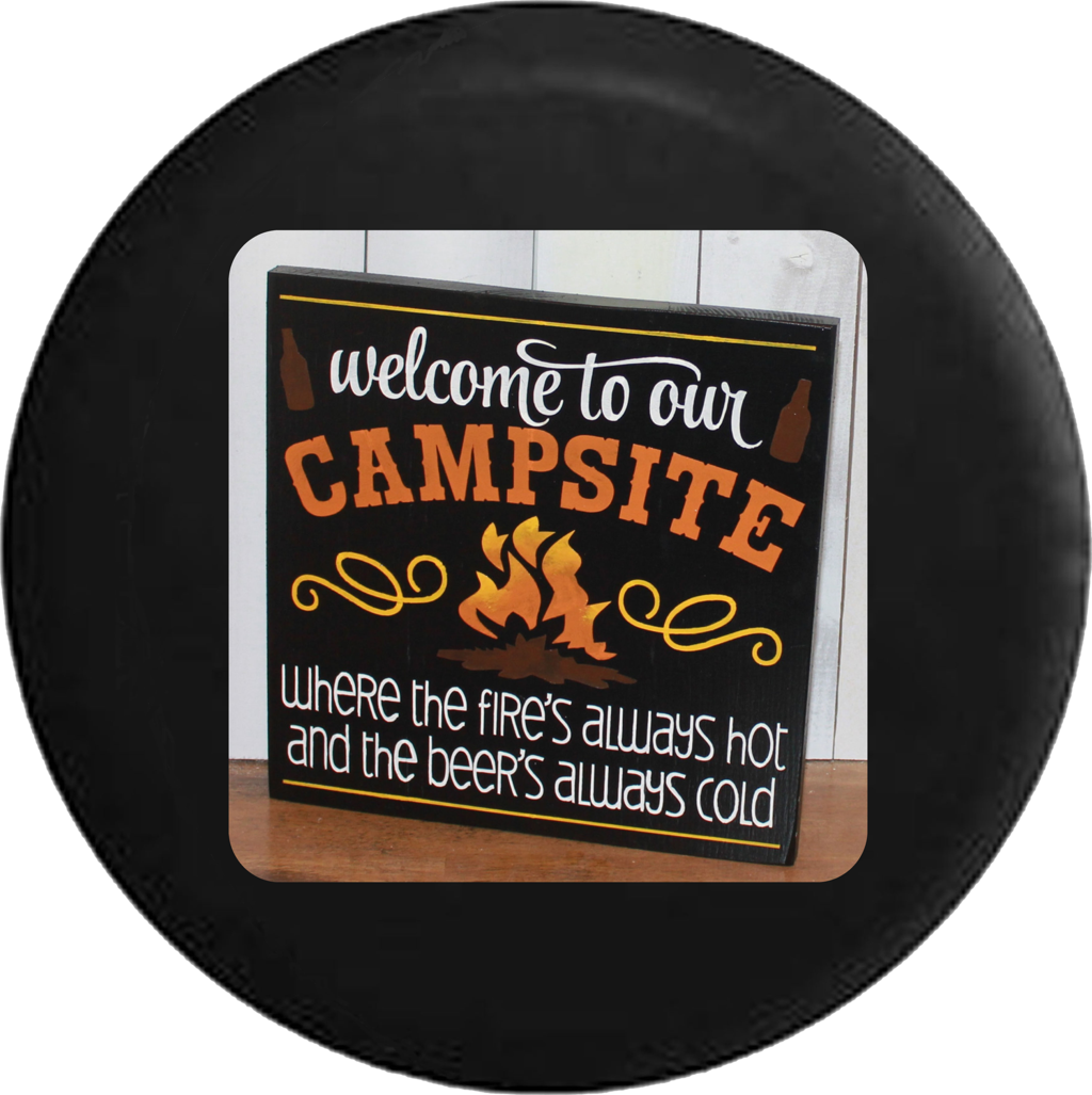 Welcome To Our Campsite Campfire Fire Always Hot Jeep - Full Color Welcome To Our Campsite Campfire Fire (red) (1024x1027), Png Download