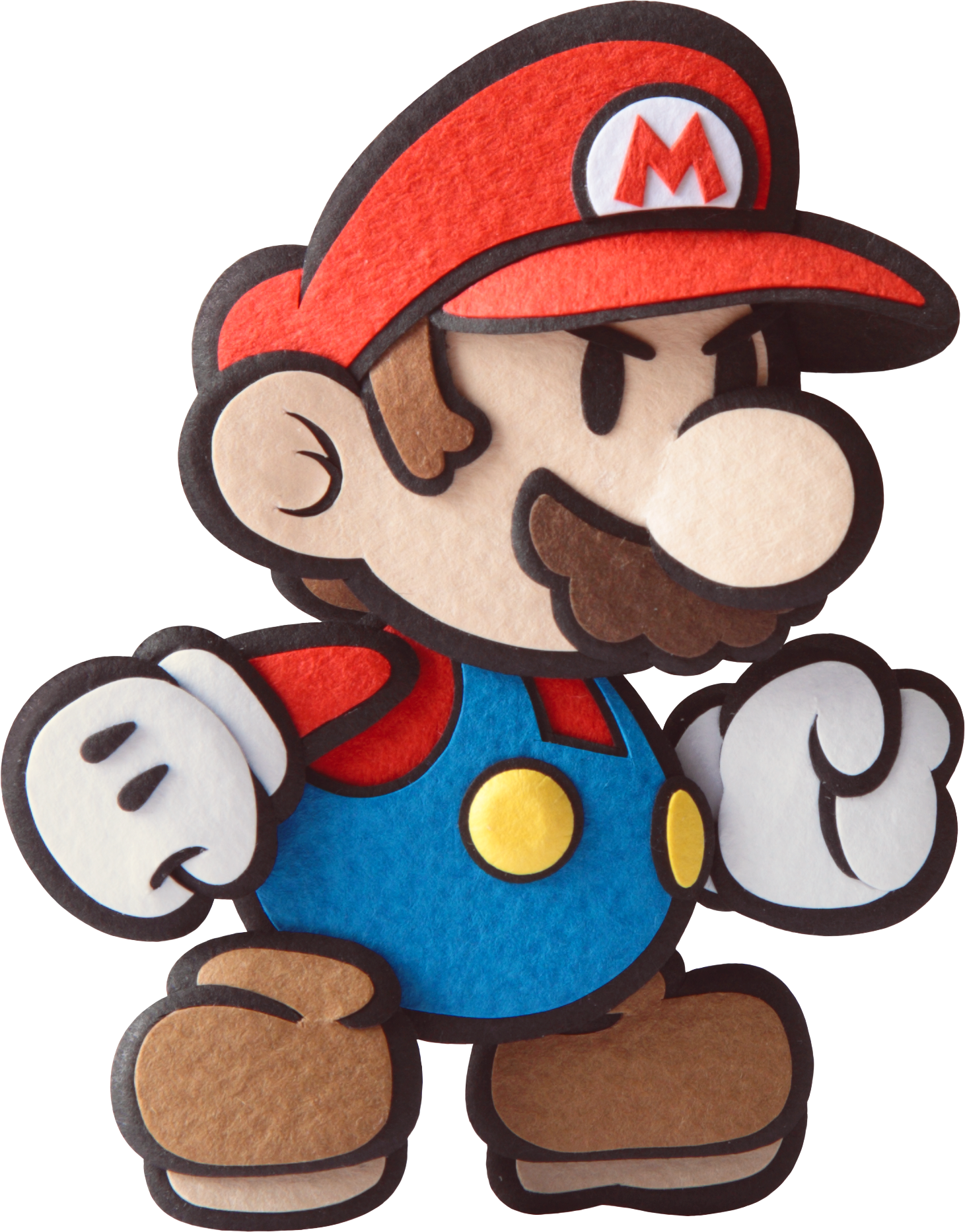 Super Mario Clipart Fist - Paper Mario Sticker Star Mario (1461x1865), Png Download