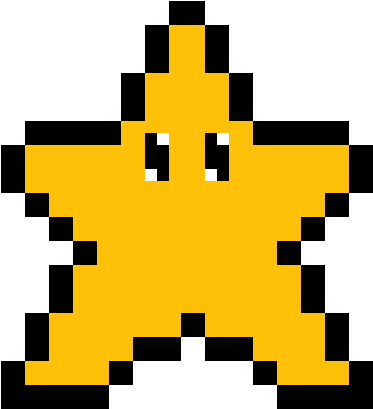 Mario Star - Super Mario Star Pixel (1200x1200), Png Download