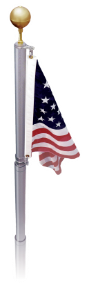 17' Residential Aluminum Telescopic Flagpole Kit - 17 Ft. Liberty Telescoping Flagpole (374x410), Png Download
