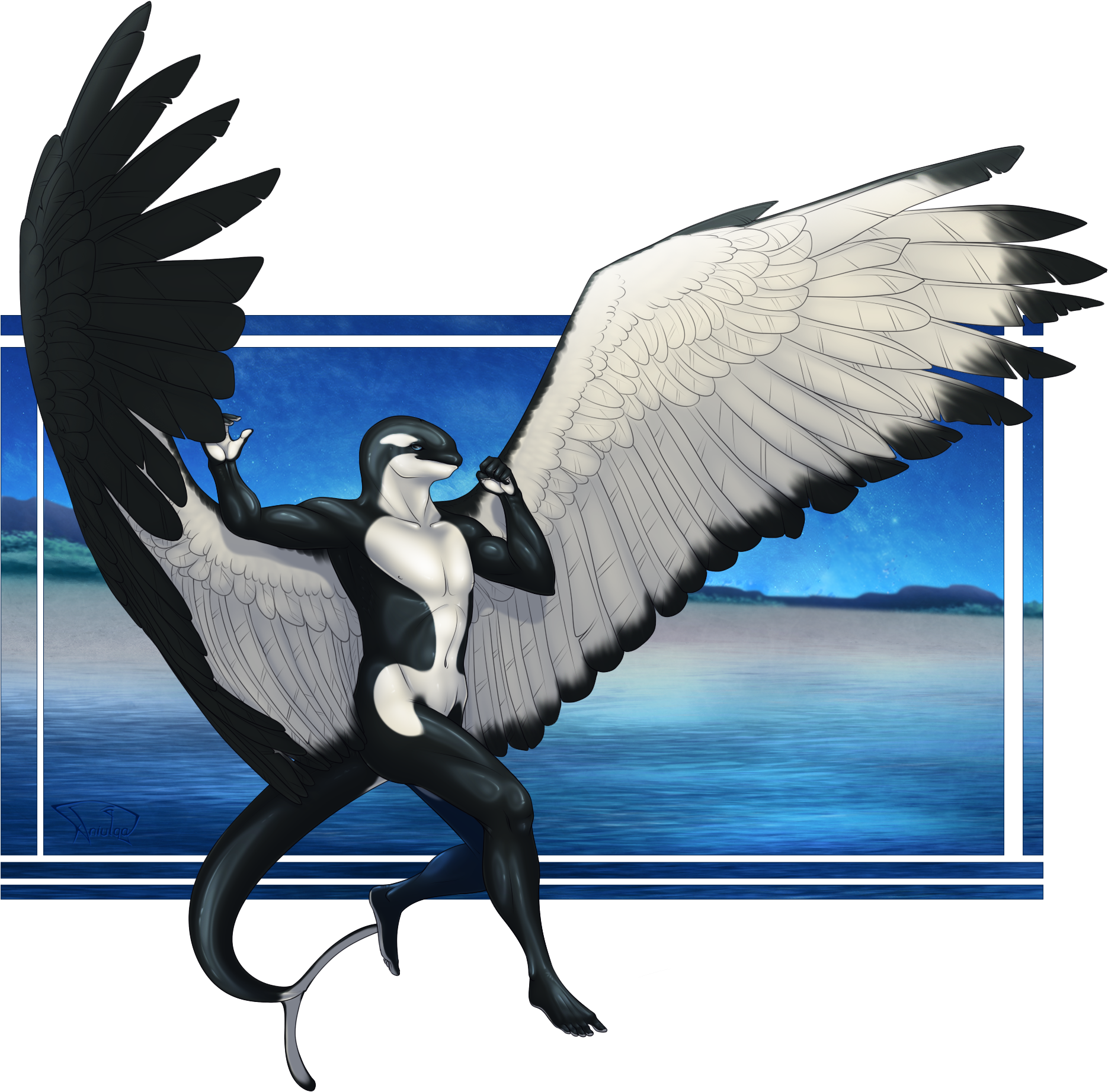 Seaside Archangel - Illustration (1920x1865), Png Download