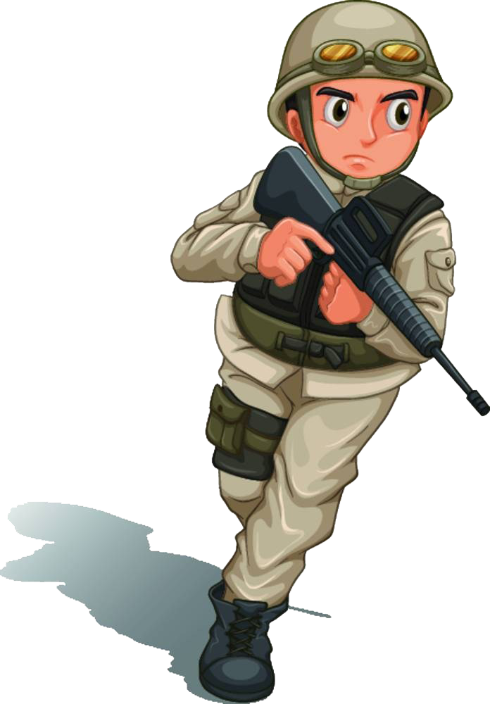 Banner Library Firearm Weapon Illustration Soldiers - Soldier Clipart (696x1000), Png Download
