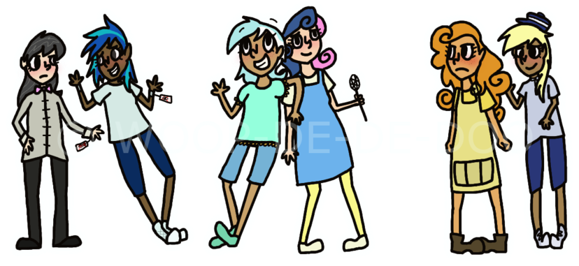 Woop De De Doo, Blind, Bon Bon, Carrot Top, Derpy Hooves, - Cartoon (900x381), Png Download