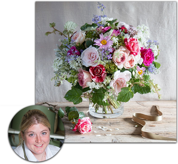 Becky, Florist At Our Farm Workshop - Garden Roses (730x662), Png Download