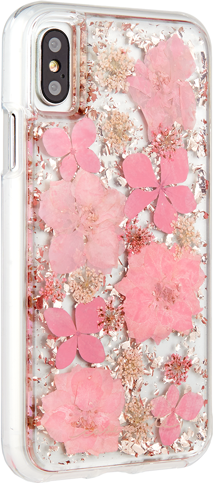 Iphone Pink Karat Petals Real Flowers Slim Protective - Case Mate Petals Iphone X (1000x1000), Png Download