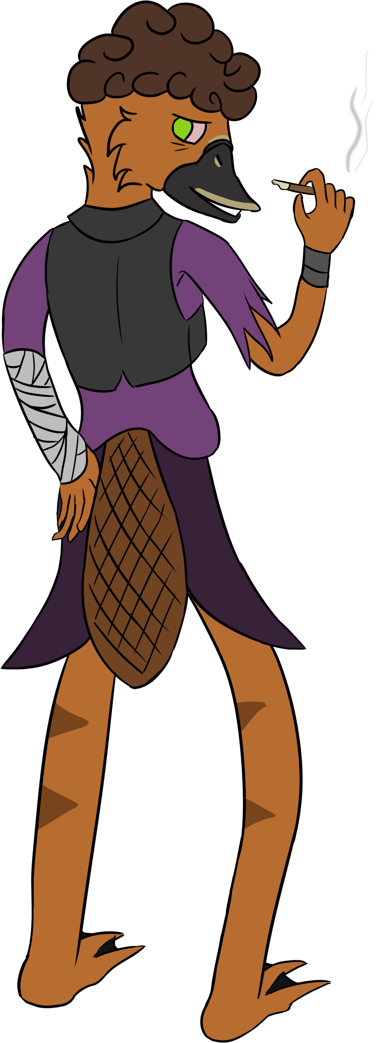 Just A Little Smoke - Cartoon (1047x2476), Png Download