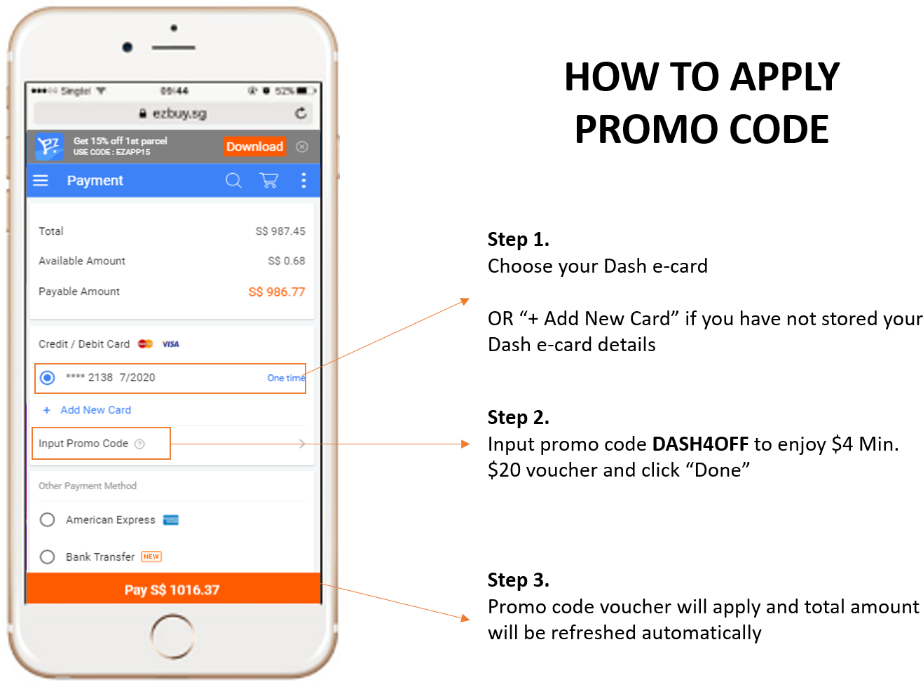 Ezbuy X Singtel Dash - Ezbuy Promo Code 2018 Singapore (1343x972), Png Download