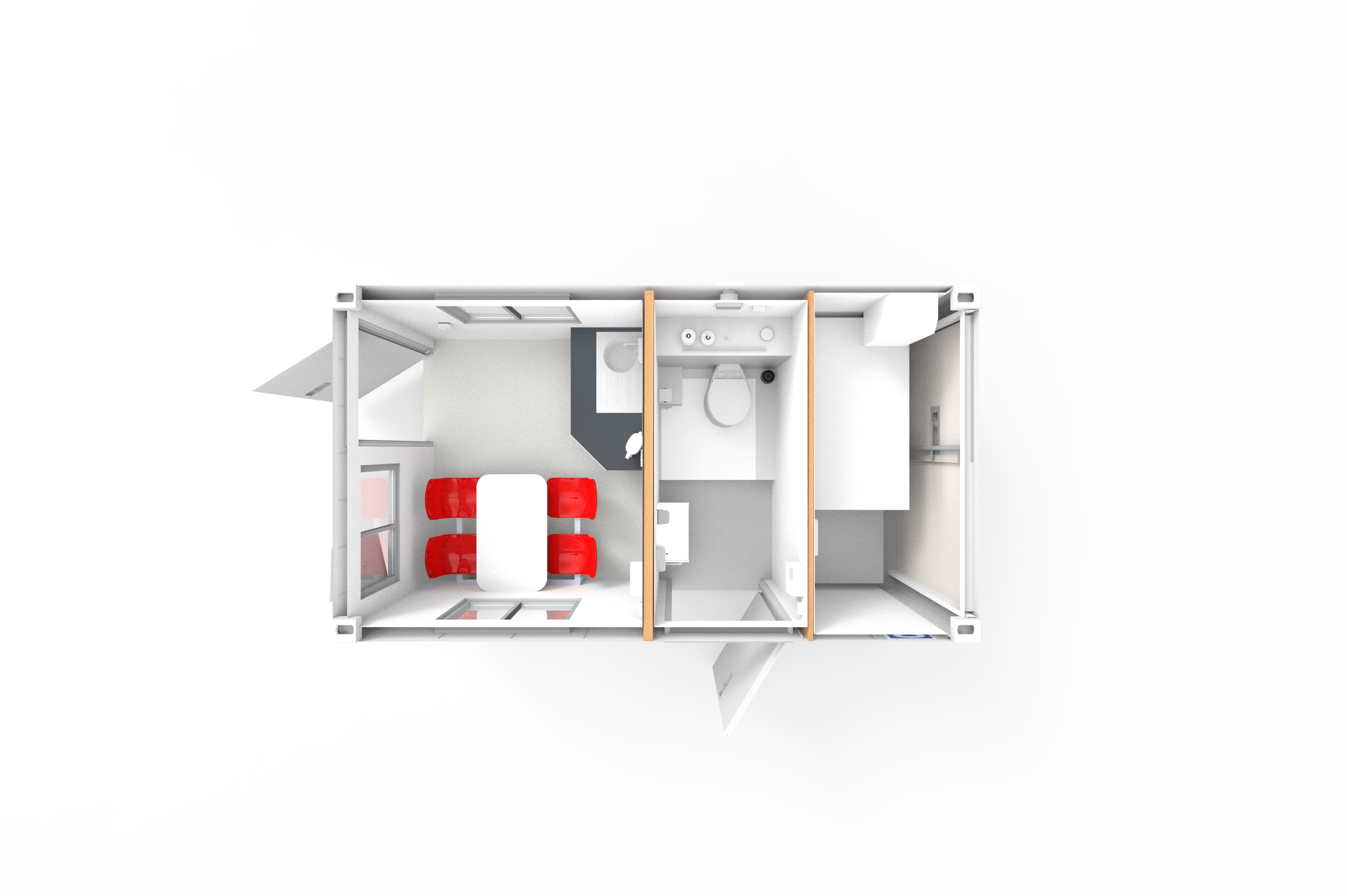 Area And Comfortably Accommodates Up To 4 People - Architecture (3840x2555), Png Download