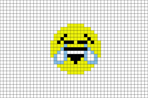 Face With Tears Of Joy Emoji Pixel Art - 8 Bit Pixel Art Emoji (480x317), Png Download