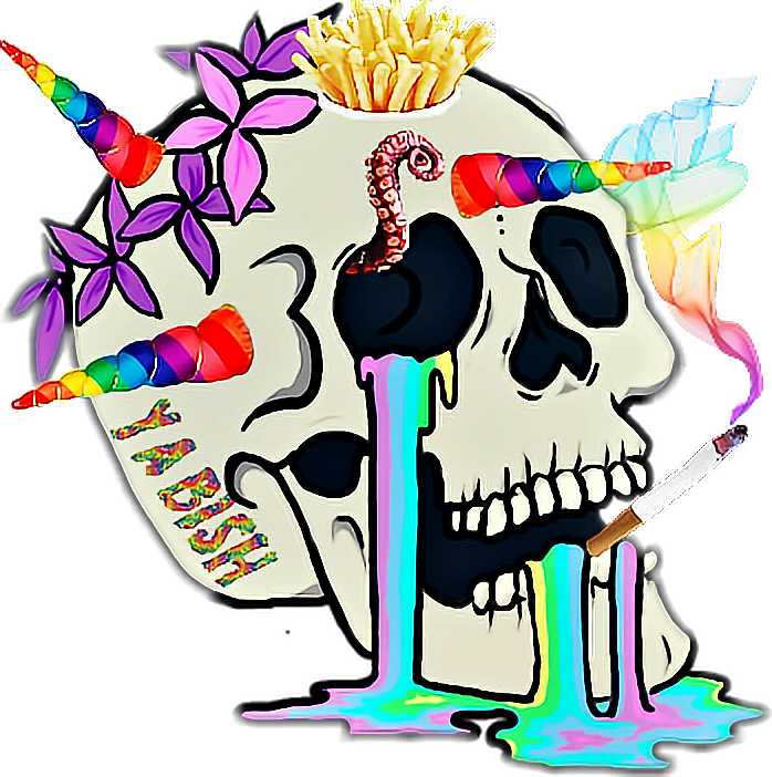 Trippy Smoke Stickers (698x702), Png Download