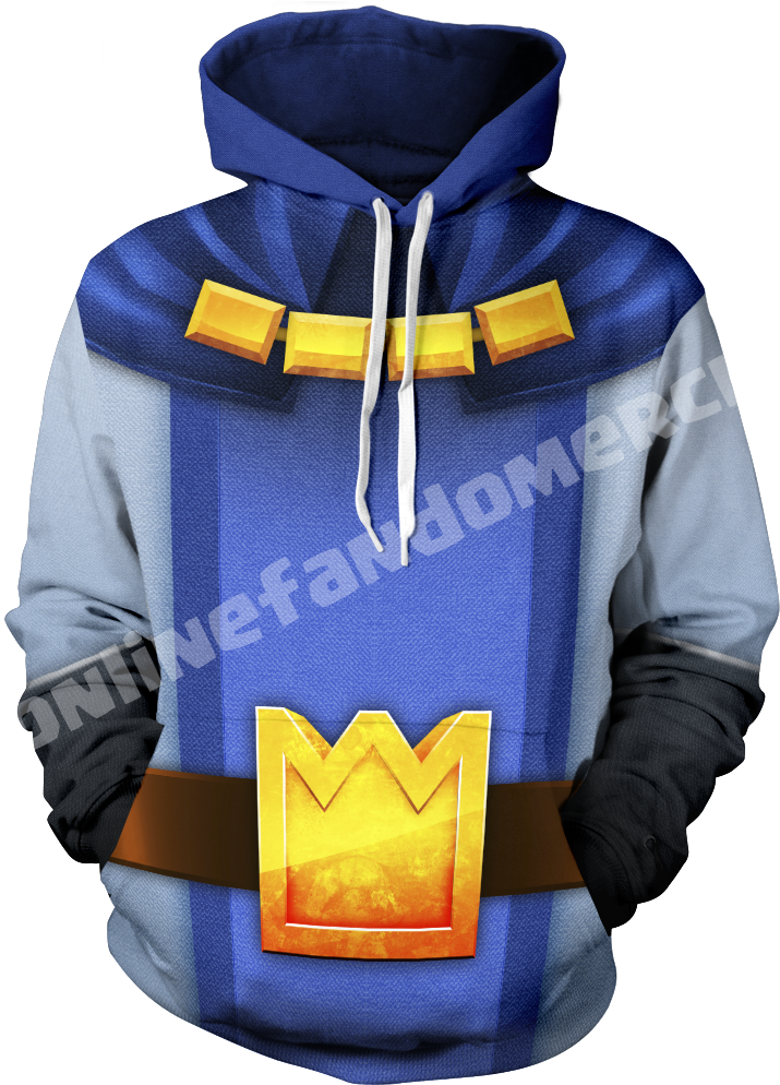 Clashroyale King Unisex Hoodie - Monocle And Moustache Hoodie X Large (52 Inch Chest) (1000x1000), Png Download