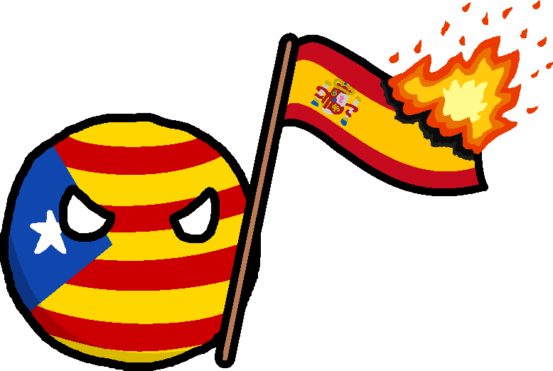 Catalan Republic 2017 With Spanish Flag On Fire - Png Catalan Flag (778x522), Png Download