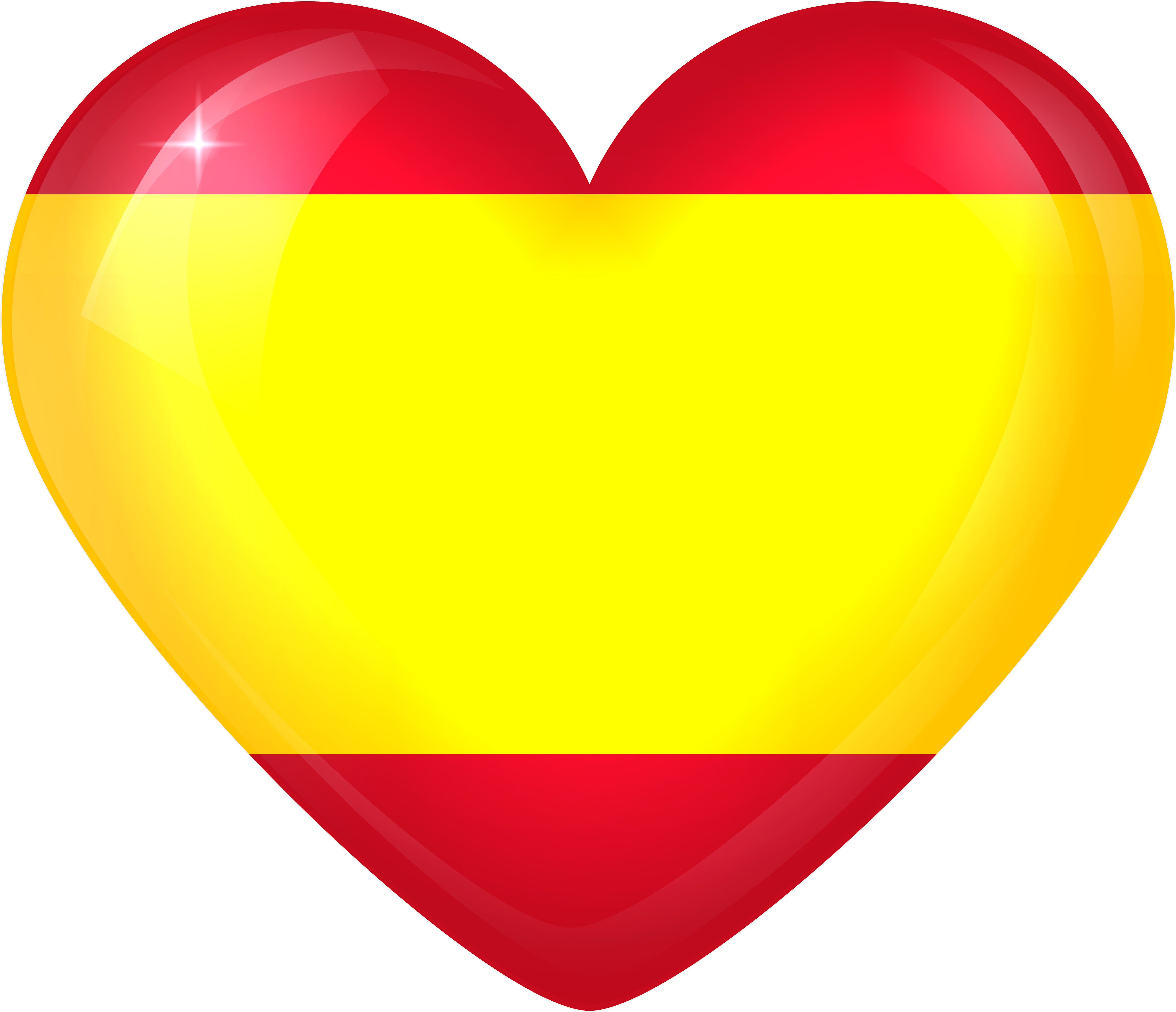 Clip Art Royalty Free Library Large Heart Gallery Yopriceville - Heart With Spanish Flag (6000x5256), Png Download