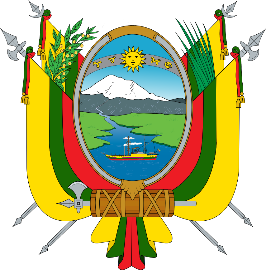 The Coat Of Arms Of Ecuador Without The Bird, And With - Escudo Del Ecuador Png (870x880), Png Download