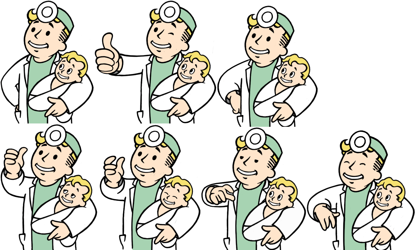 Vaultboy Animationsbaby - Fallout Vault Boy Baby (1624x1024), Png Download