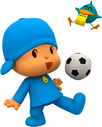 Pocoyo Playing Football Png - Pocoyo Play Ball (500x600), Png Download