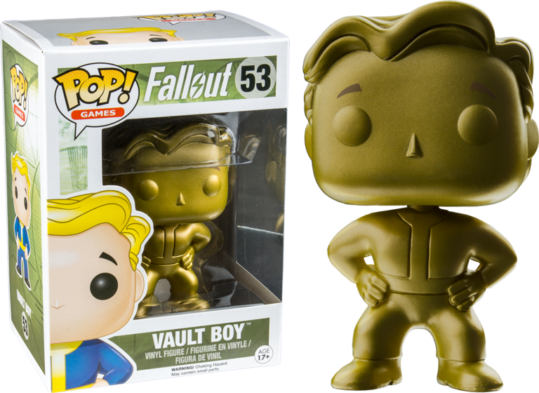 Gold Vault Boy Pop Vinyl Figure - Fallout Vault Boy Pop! Vinyl Figure (768x560), Png Download