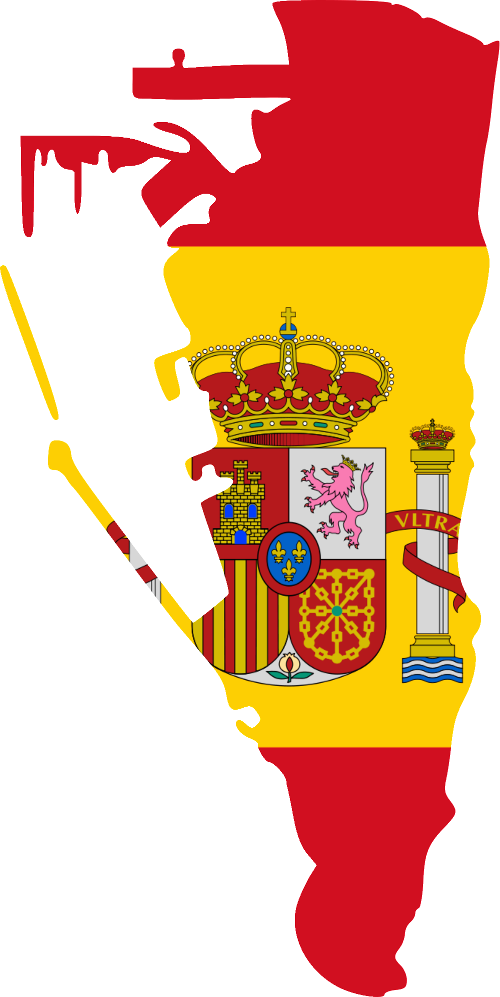 Flag Map Of Gibraltar - Spain Flag (1000x1992), Png Download