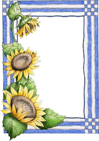 B *✿* Borders For Paper, Borders And Frames, Page Borders - Border Design Sunflower (328x465), Png Download