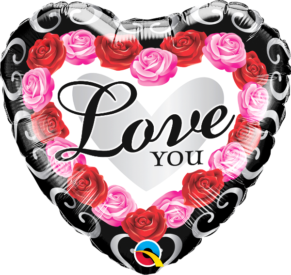 Red Rose Love Heart (600x568), Png Download