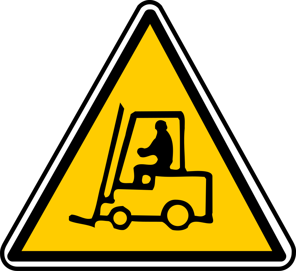 Forklift Warning Sign - Danger Forklift Png (1000x914), Png Download