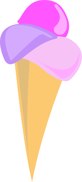 Free Cute Cartoon Ice Cream In Cone Clip Art Uksssp - กรวย ไอ ติ ม Png (270x594), Png Download