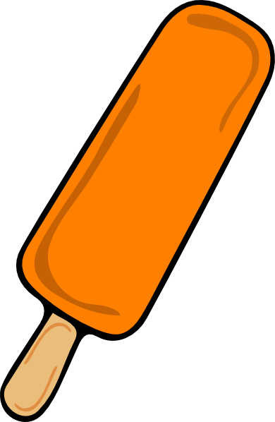 Ice Cream Bar Orange Clip Art - Clip Art Ice Lolly (390x598), Png Download