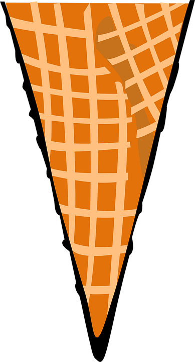 Ice Cream Clipart Waffle - Waffle Cone Clip Art (389x720), Png Download