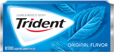 Trident Original Flavor Gum - Trident Gum, Sugar Free, Bubblegum - 18 Sticks (500x500), Png Download