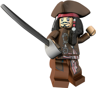 Lego-captain Jack Sparrow - Jack Sparrow Lego Minifigure (341x360), Png Download