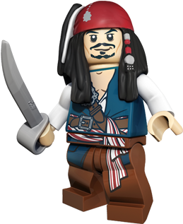 Jacksparrow Lego - Lego Jack Sparrow Png (341x360), Png Download