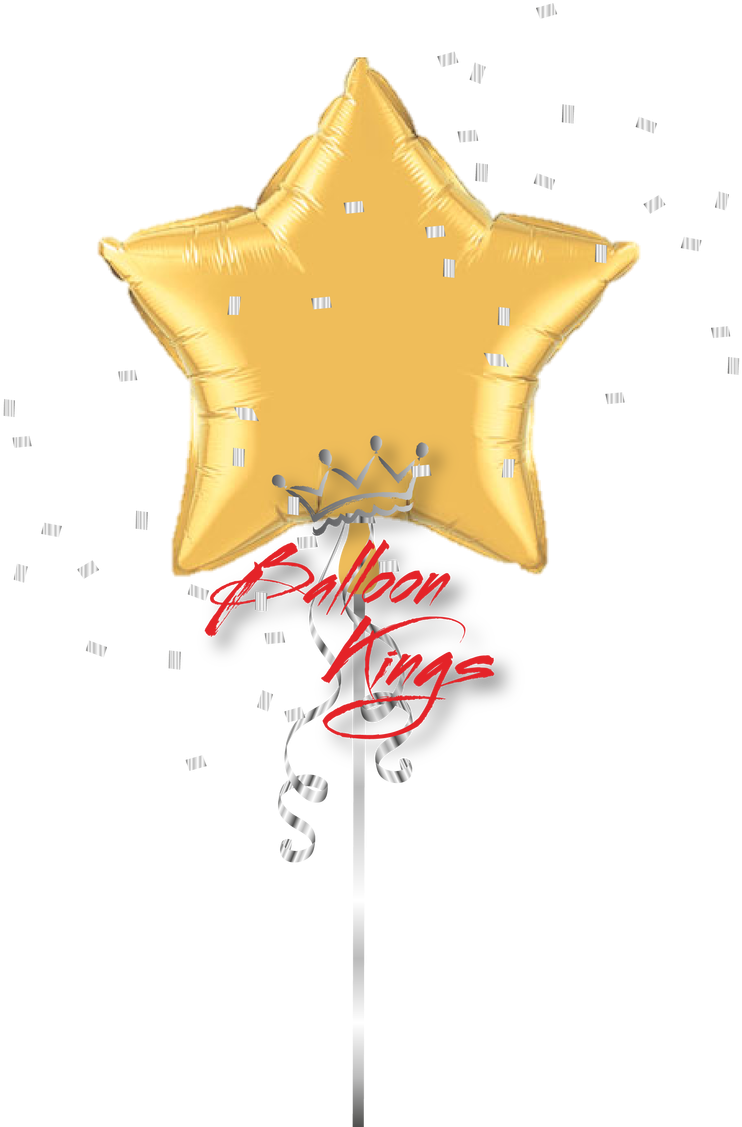 Pioneer Balloon - Gold Star Mylar Balloon (1068x1280), Png Download